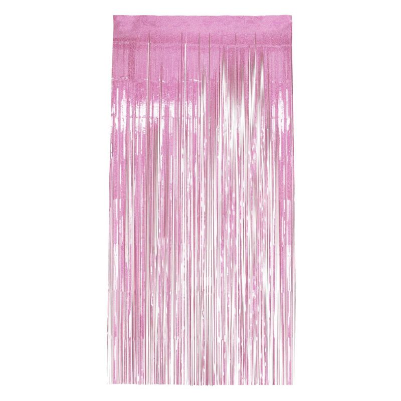 Holographic Foil Curtain Backdrop Pink Adult_1