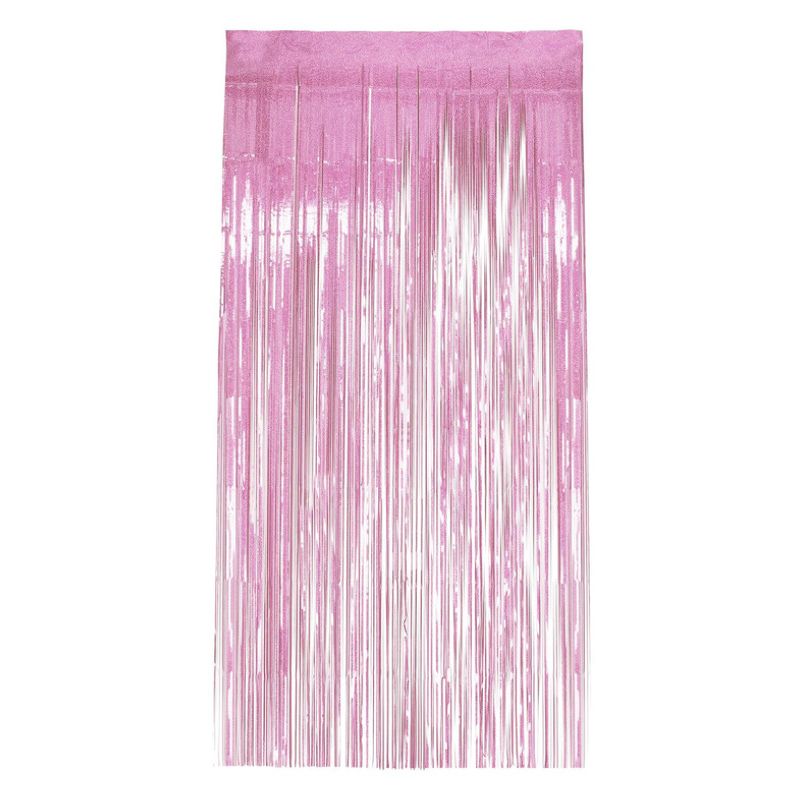 Holographic Foil Curtain Backdrop Pink Adult 1