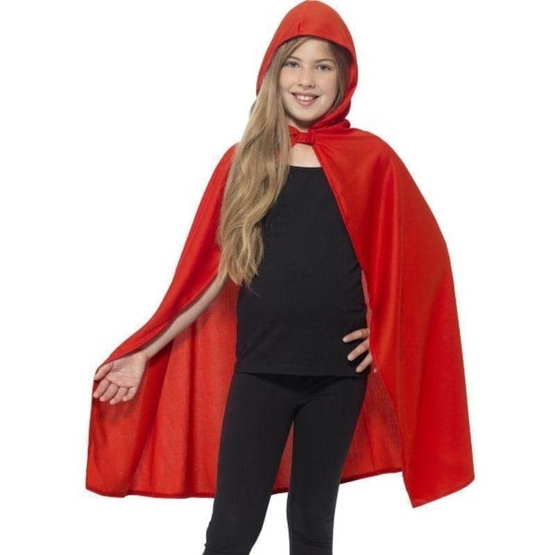 Hooded Cape Kids Red Superhero Costume Accessory 1