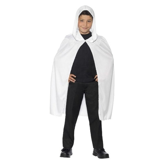 Hooded Cape Kids Long White Spooky Costume Accessory 1