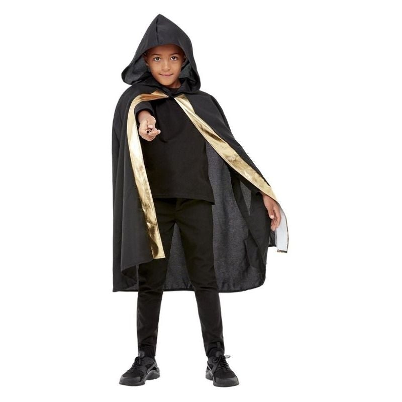 Hooded Wizard Black Cape for Kids 1
