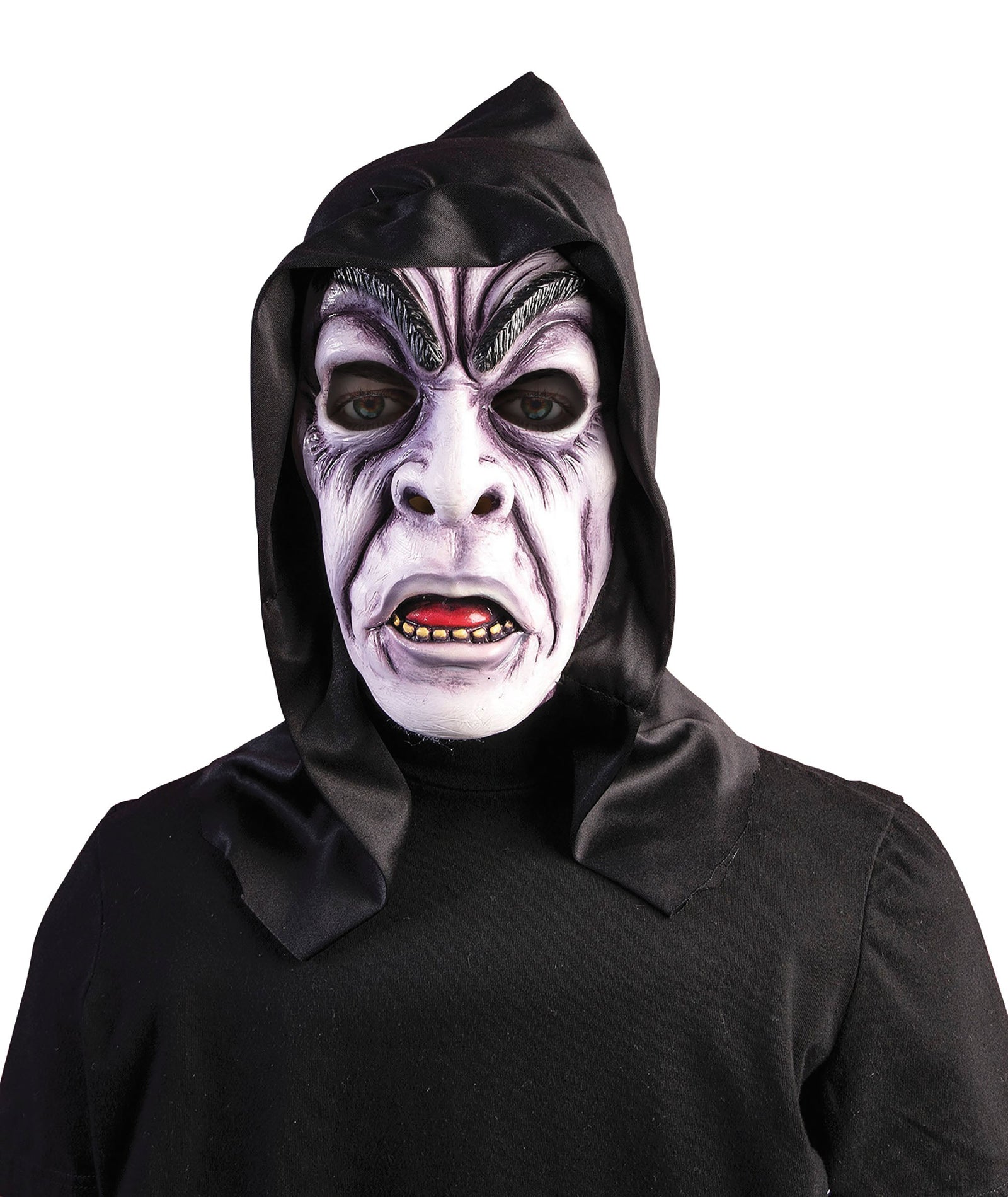 Hooded Zombie Ghoul Mask Rubber Masks Male 1