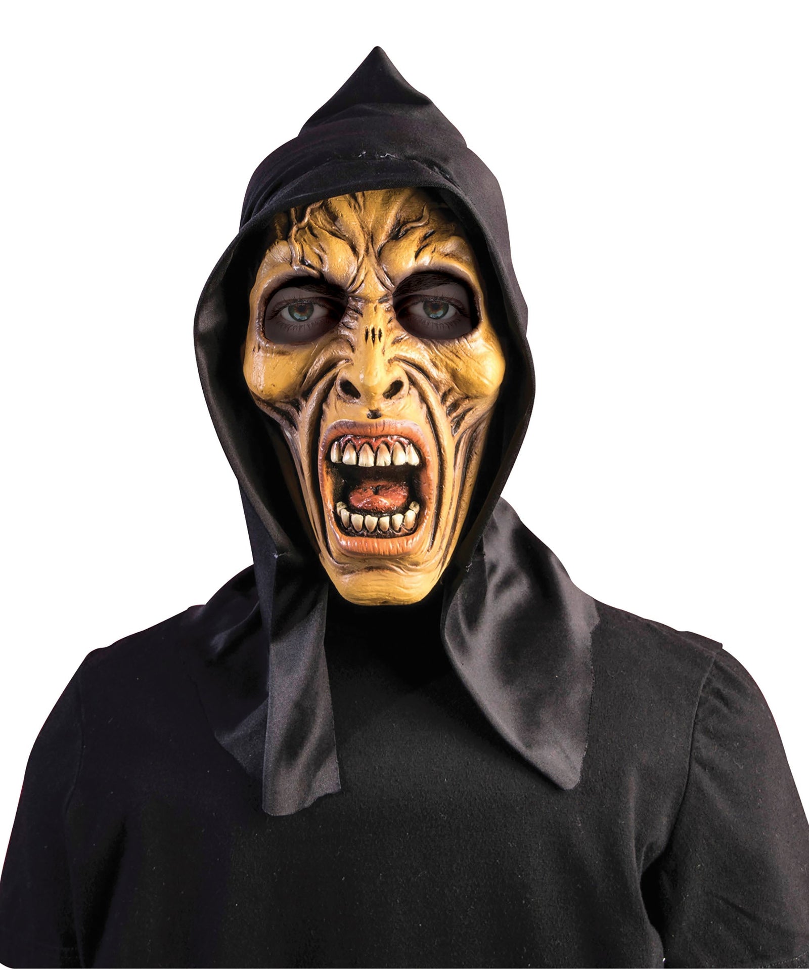 Hooded Zombie Mask Rubber Masks Male 1