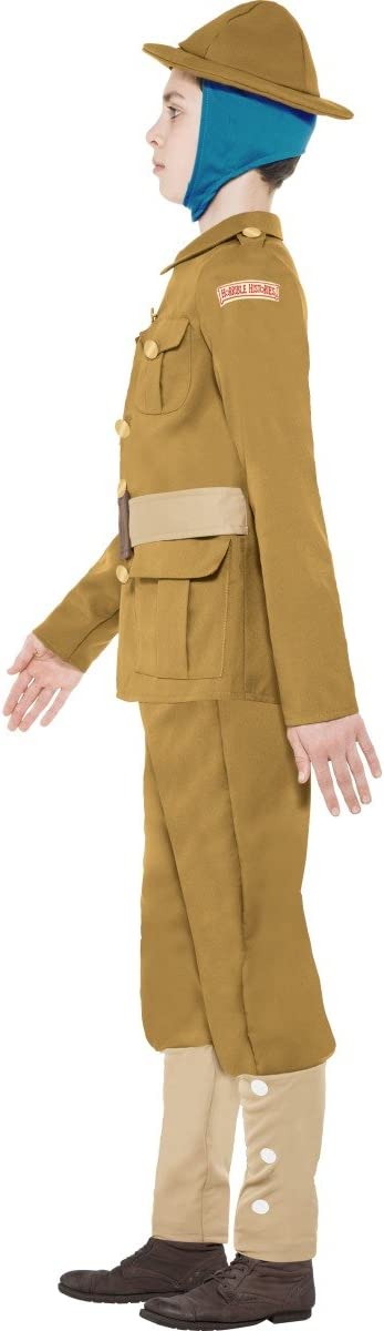 Horrible Histories Kids WW1 Boy Costume Brown 2