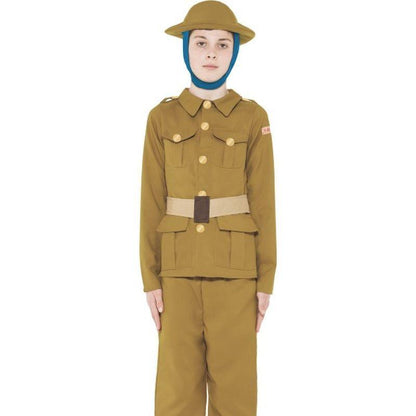 Horrible Histories Kids WW1 Boy Costume Brown 1