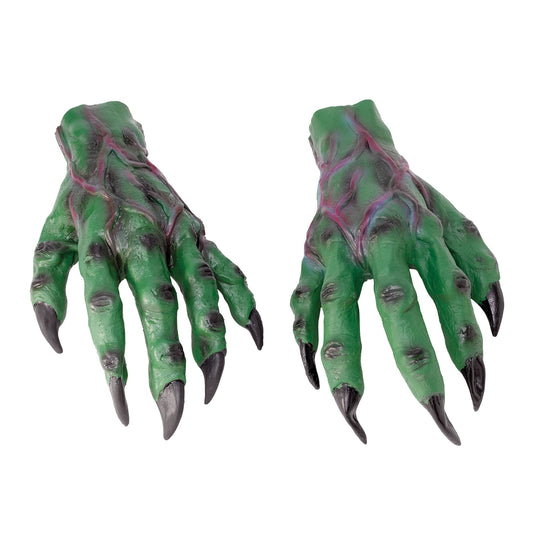 Horror Green Goblin Monster Hands Zombie Gloves 1