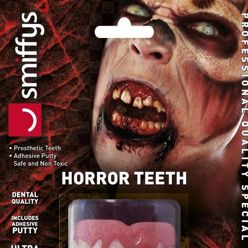 Horror Teeth Zombie with Upper Veneer Teeth Adult White 1
