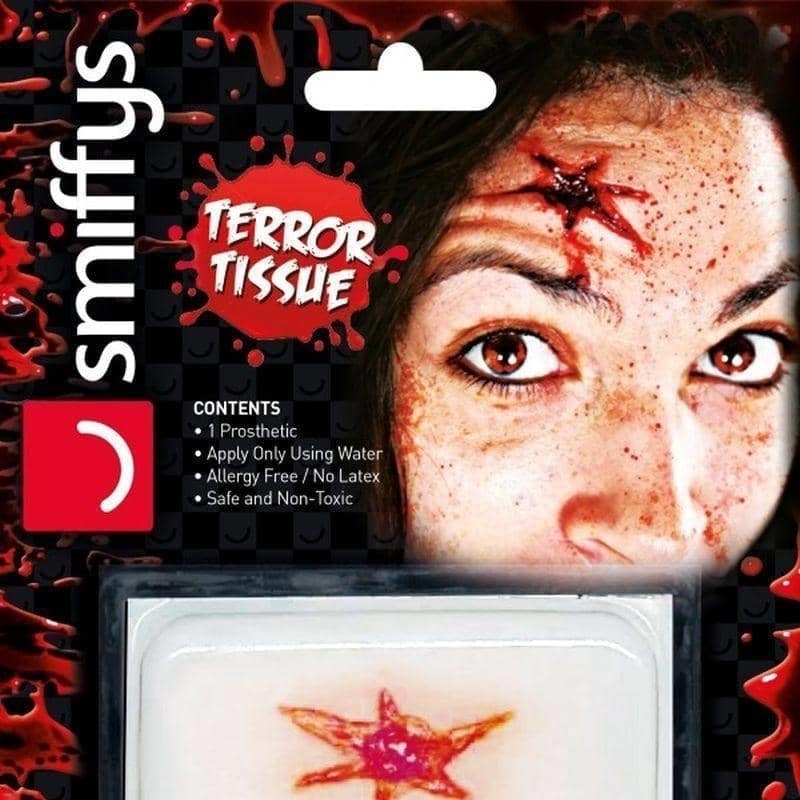 Horror Wound Transfer Bullet Hole Adult Red 1