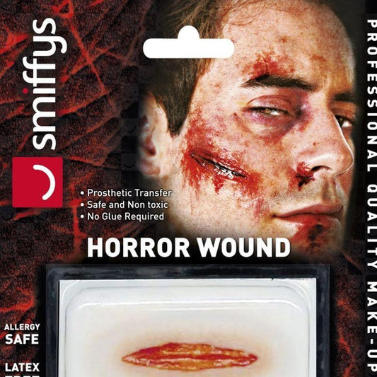 Horror Wound Transfer Cut and Slashed Wound Adult Red 1