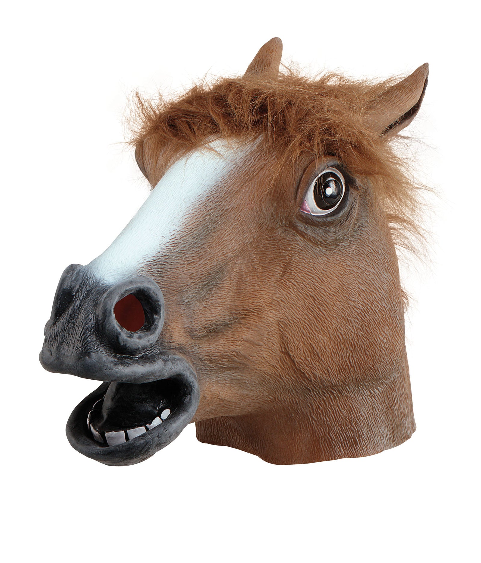 Horse Mask Brown Animal Rubber Overhead 1