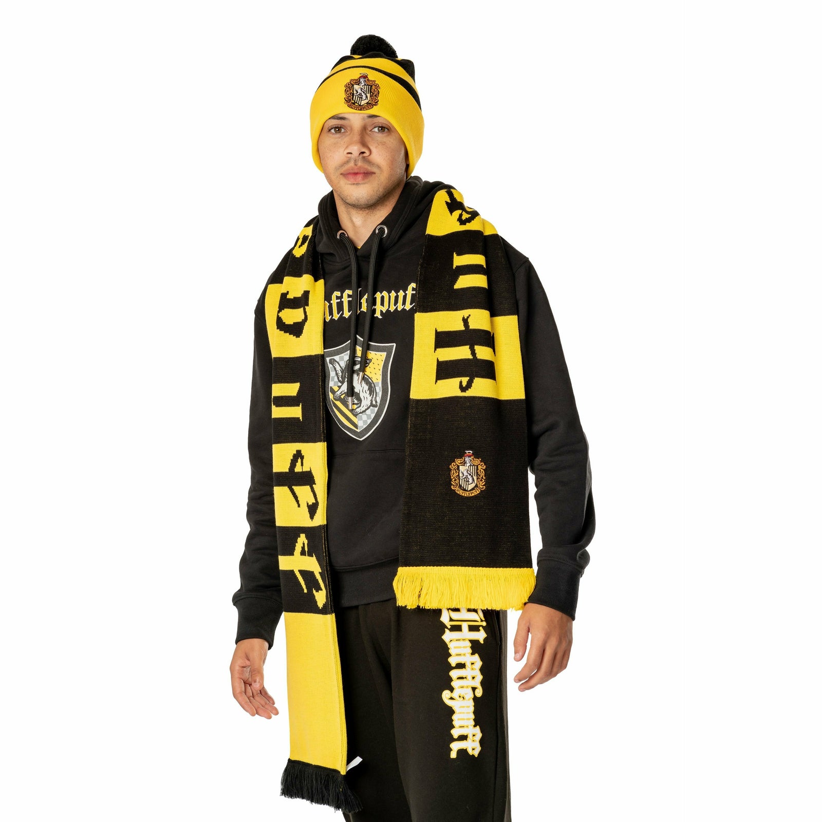 Hufflepuff Long Length Embroidered Harry Potter Scarf Adult 1