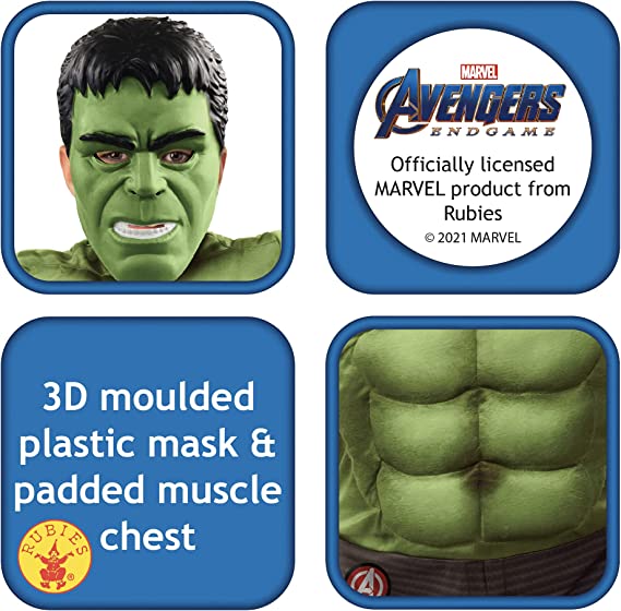 Hulk Deluxe Child Costume Avengers Endgame 4 MAD Fancy Dress