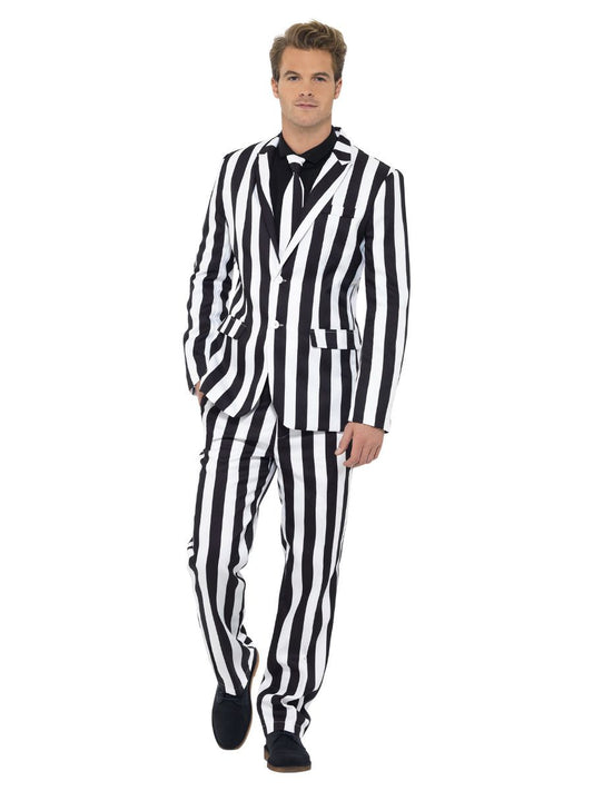 Humbug Striped Stand Out Suit Adult Black White 2