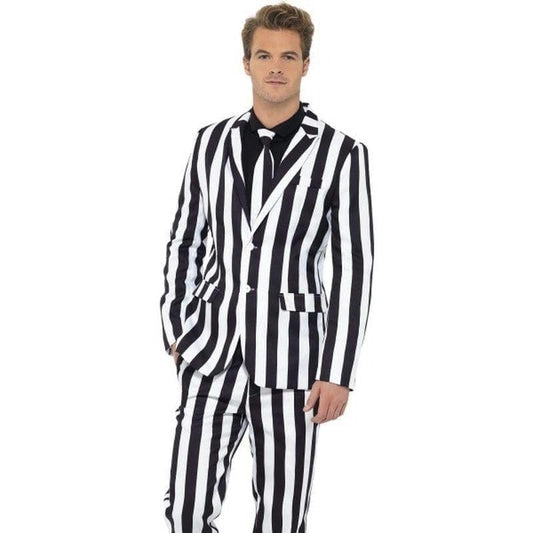 Humbug Striped Stand Out Suit Adult Black White 1