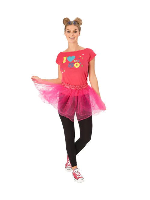 I Love The 80s Pink T Shirt Adult Costume 2