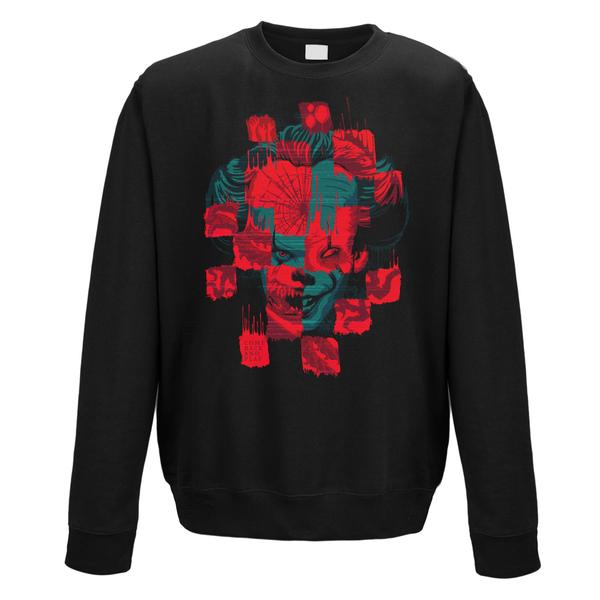 IT Clown Horror Collage Crewneck Sweatshirt Adult 1