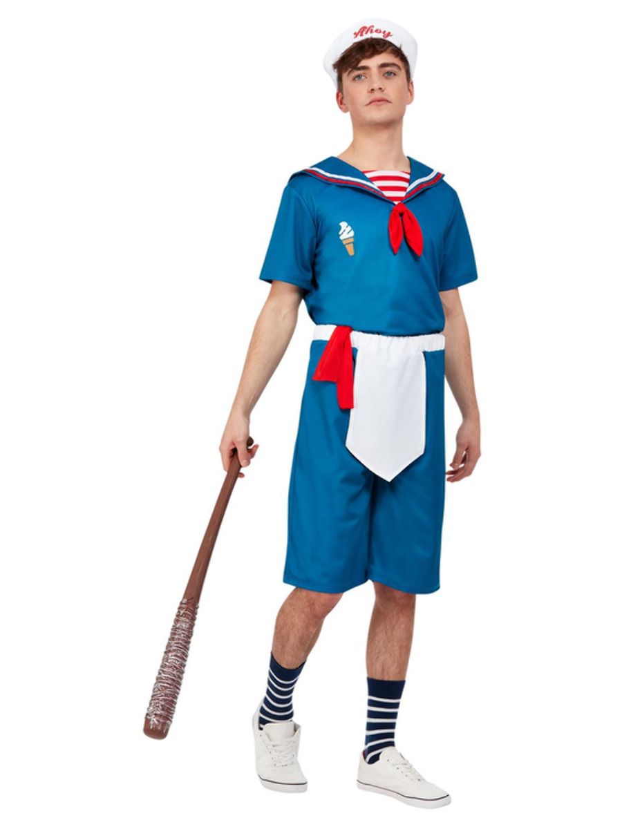 Ice Cream Sailor Costume Blue Mens Top Shorts Hat 2