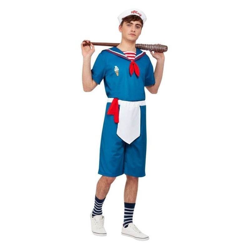 Ice Cream Sailor Costume Blue Mens Top Shorts Hat 1
