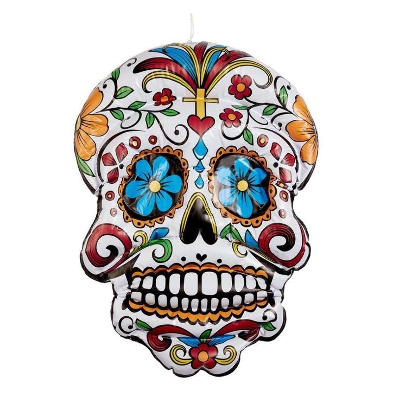 Inflatable Day Of The Dead Hanging Skull White 100cm Accessory 1
