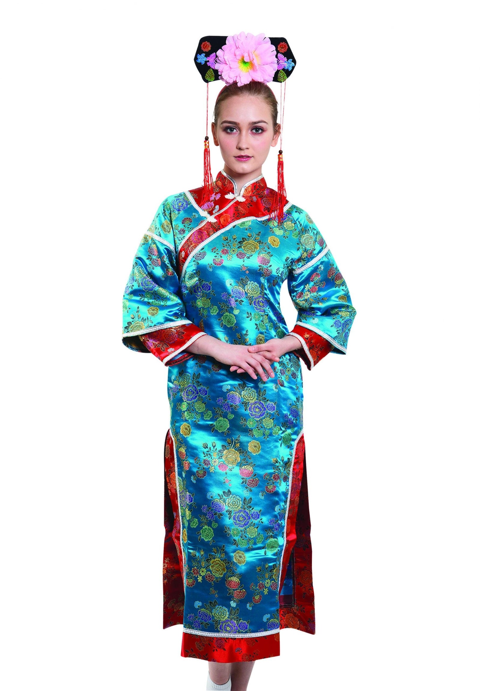 Japanese Lady Costume Blue Geisha Dress 1