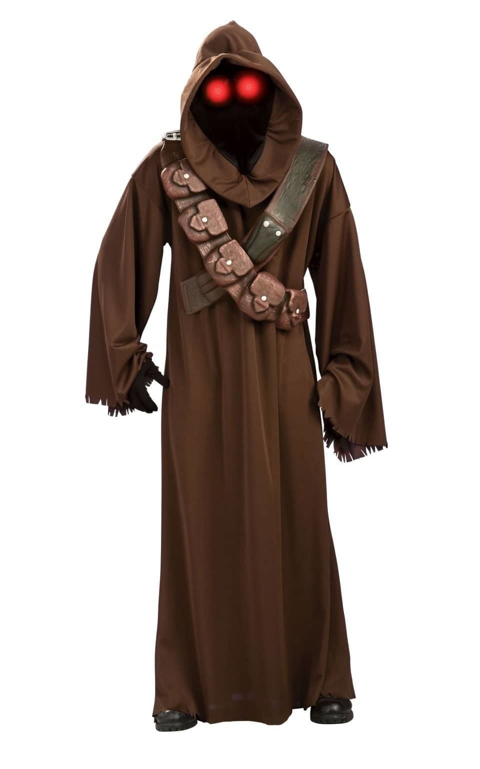 Jawa Costume Hooded Brown Robe Light Up Eyes Star Wars Adult 1