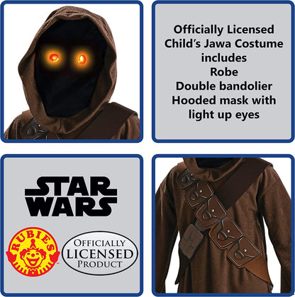 Jawa Kids Costume Light Up Eye Hooded Robe Star Wars 4