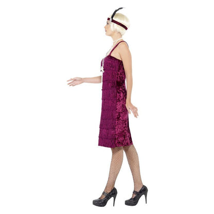 Jazz Flapper Costume Burgundy Adult 3