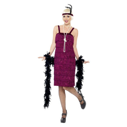 Jazz Flapper Costume Burgundy Adult 1