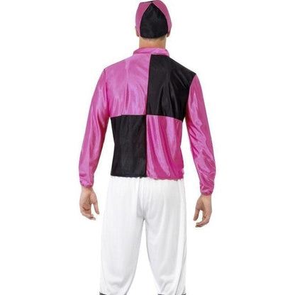 Jockey Costume Adult Pink Black Outfit 2