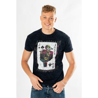 Joker Adult Unisex Acid Wash Playing Card T-Shirt DC 2