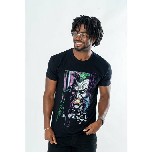 Joker Adult Unisex Black Jail T-Shirt DC 2