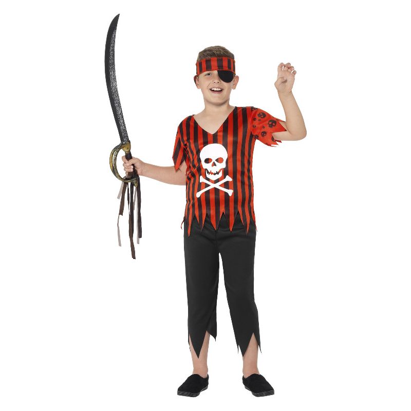 Jolly Roger Pirate Costume Red Child_1