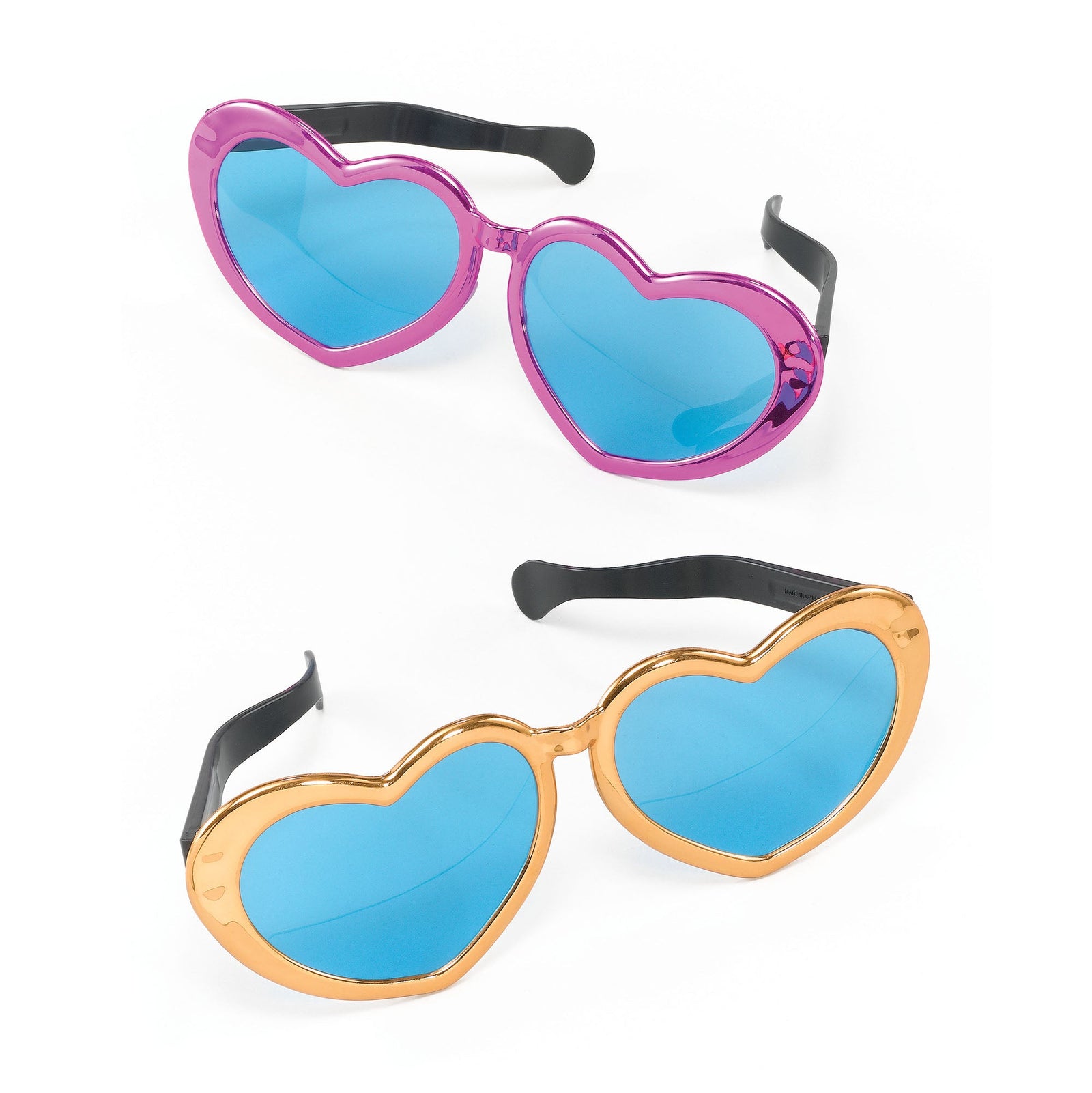 Jumbo Heart Sunglasses Metallic Joke Giant Specs 1