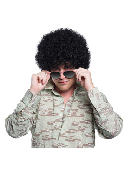 Jumbo Pop Wig Black Curly Disco Hair 2