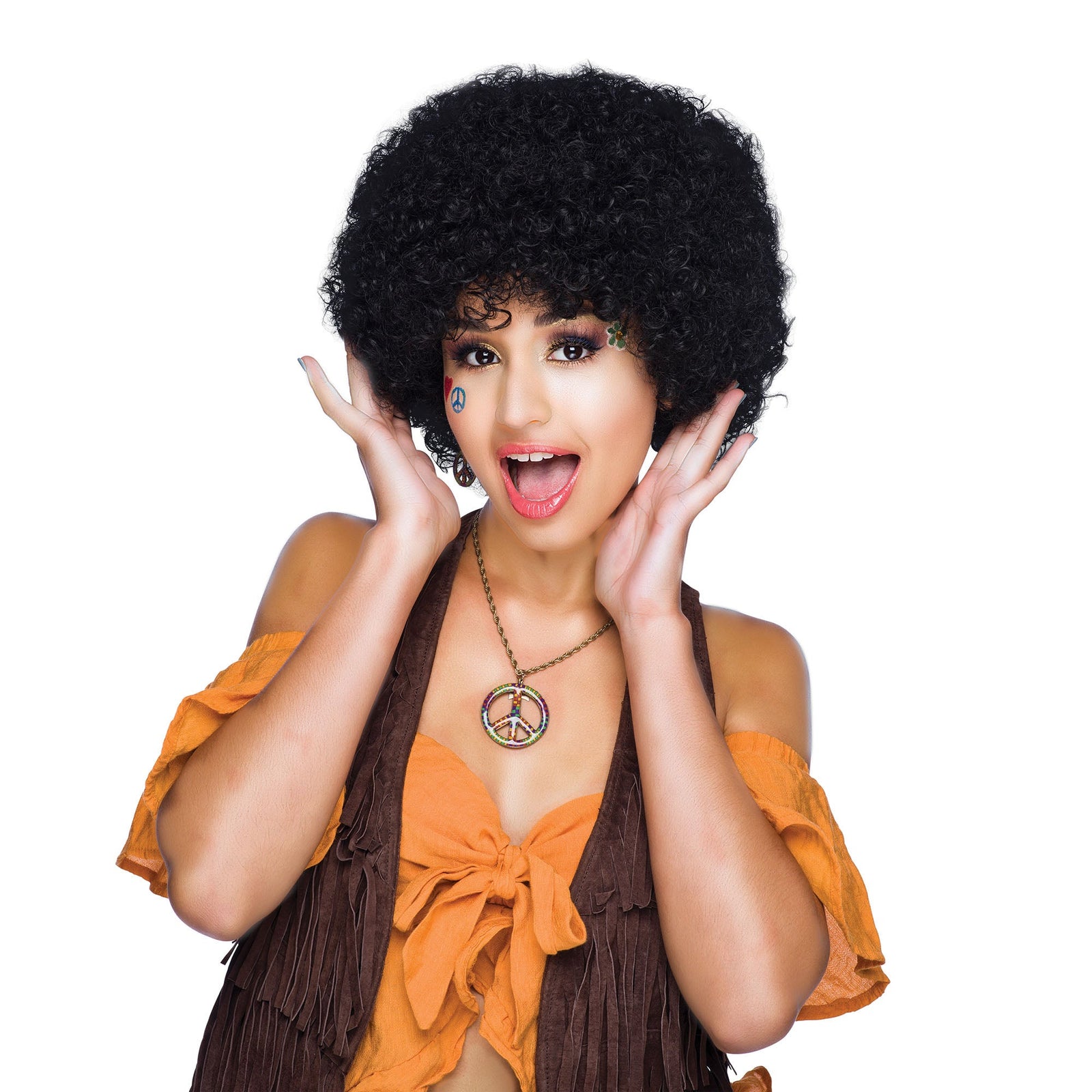 Jumbo Pop Wig Black Curly Disco Hair 1
