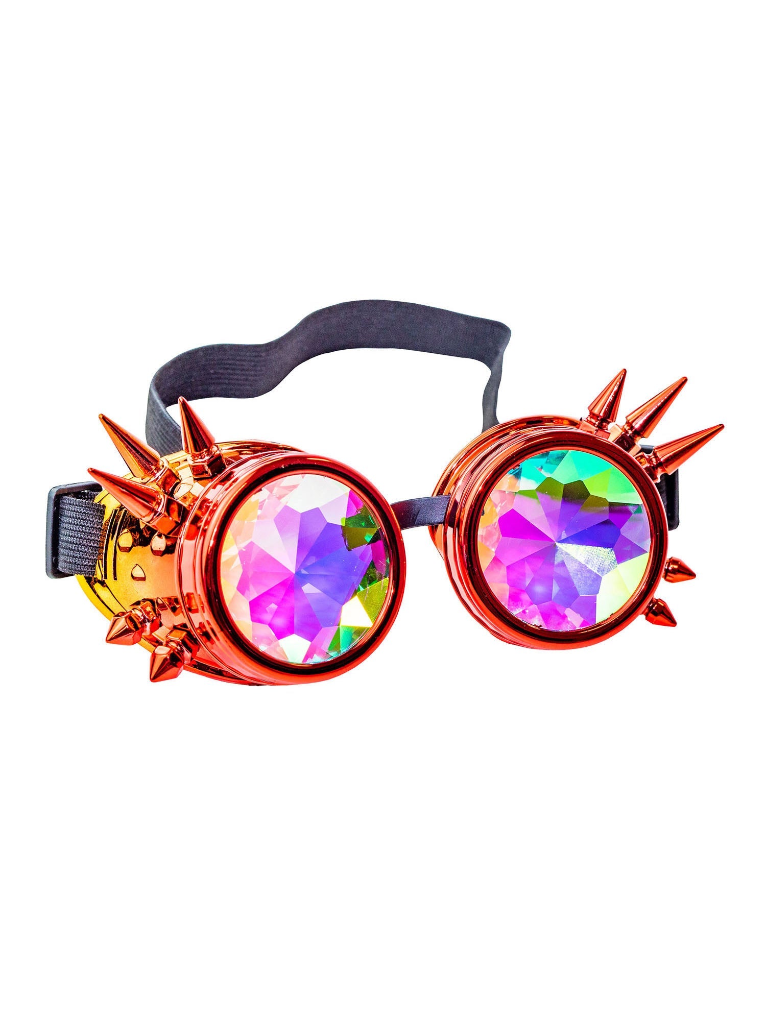 Kaleidoscope Goggles Red Orange Steampunk Glasses 1
