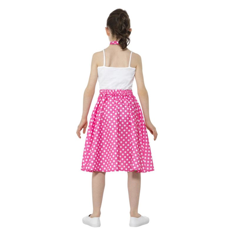 Kids 50s Polka Dot Skirt Pink Child_3