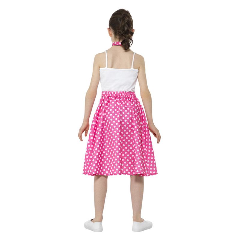 Kids 50s Polka Dot Skirt Pink Child 3