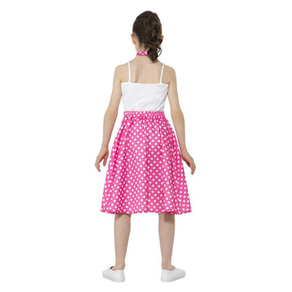 Kids 50s Polka Dot Skirt Pink Child 3