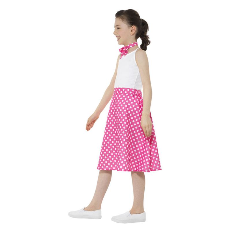 Kids 50s Polka Dot Skirt Pink Child 1