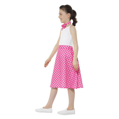Kids 50s Polka Dot Skirt Pink Child 1