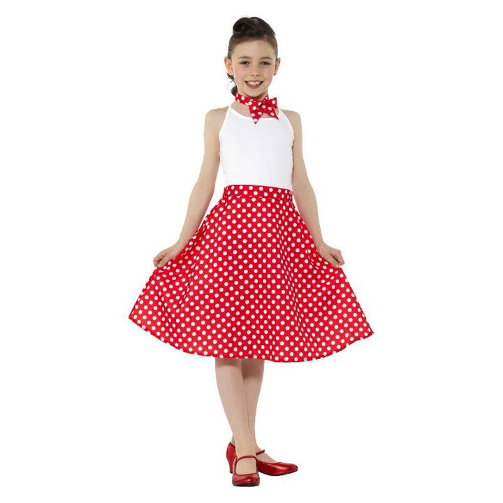 Kids 50s Polka Dot Skirt Red Child_2