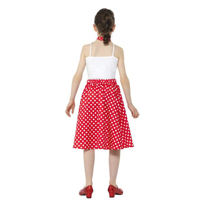 Kids 50s Polka Dot Skirt Red Child 3
