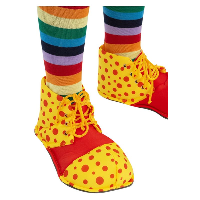 Kids Clown Shoe Covers Yellow Red Costume Accessory Fits Sizes Up to UK Size 2 1
