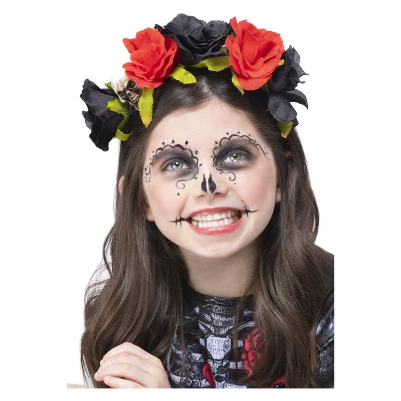 Kids DOTD Black and Red Rose Headband Child 1