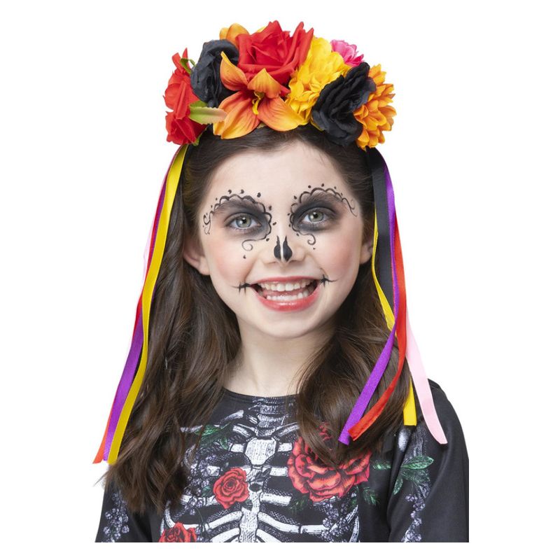 Kids DOTD Colourful Rose Headband Child Multi Pink 1
