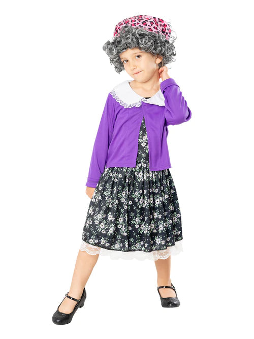 Kids Little Old Lady Costume for Toddlers 1