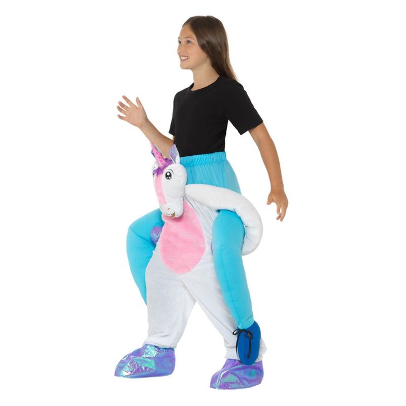 Kids Piggyback Unicorn Costume Pink and White Child 3
