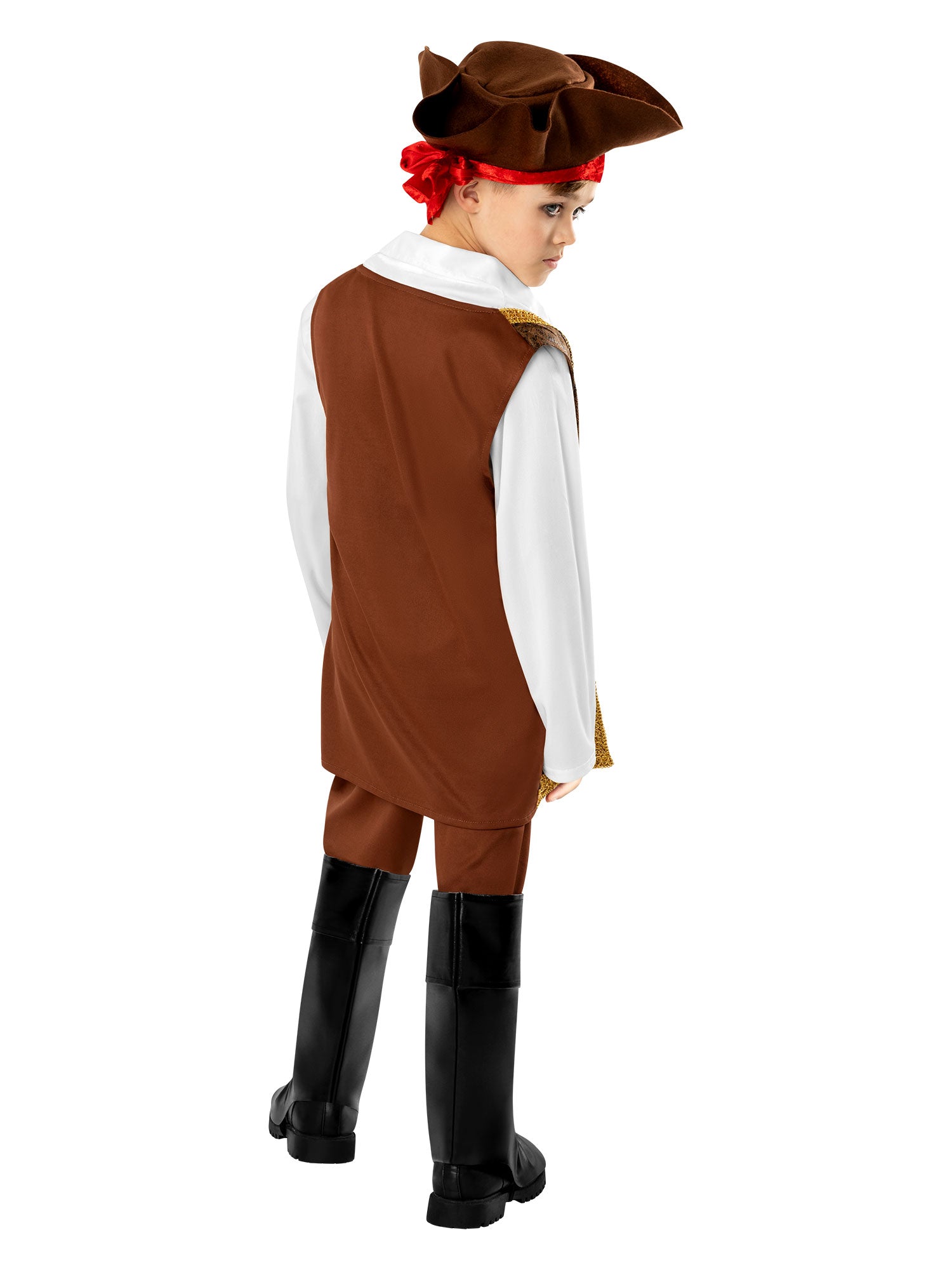 Kids Pirate Costume Hat Vest Boot Covers Belt Trousers 2