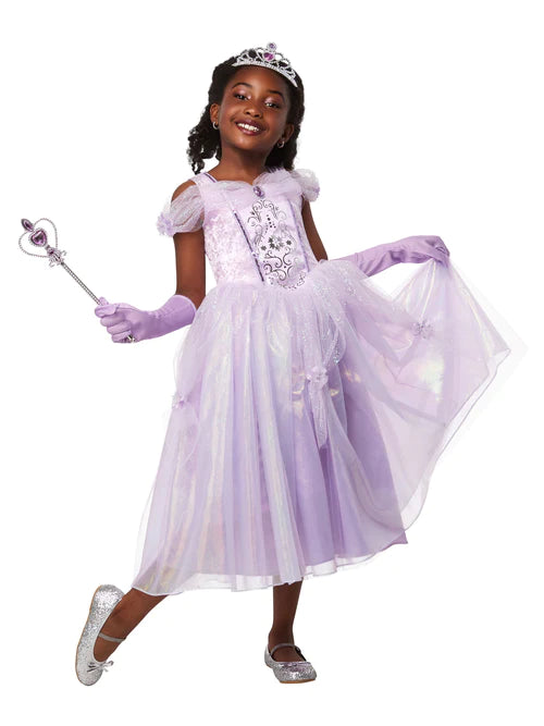 Kids Purple Princess Costume Medieval Royalty Dress_1